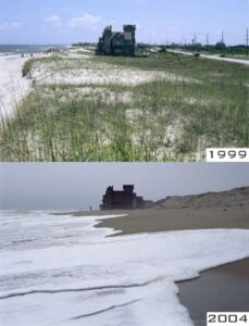 A-gary - House on dunes in Rodanthe, resort town on Cape Hatteras, North Carolina, in July 1999 and 2004.